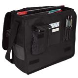 Messenger Bag With Mesh Trim - 600D - Black