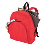 Backpack With Arched Front Pocket - 600D - Black