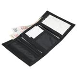 Tri Fold Wallet With Hook & Loop Closure - Black