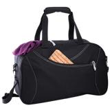 Curve Design Duffel Bag with Silver Grey Stitching