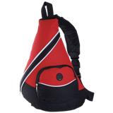 Stripe Design Sling Bag with Zippered Front Pocket