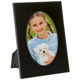 Oval Shaped Aluminium Photo Frame - Black