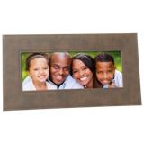 10cm x 25cm Leatherette Photo Frame - Brown