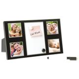 Brushed Aluminium Memo Board and Photo Frame - Black