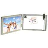 Folding Photo Frame with Memo Board - Silver