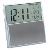 Desktop Multifunction LCD Desk Clock - Silver