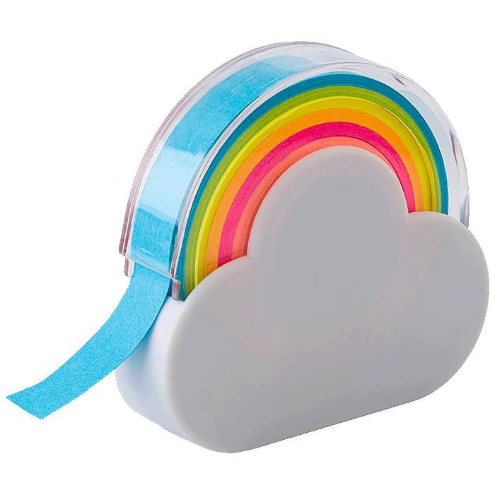 Rainbow Memo Tape Dispenser  - Avail in: White