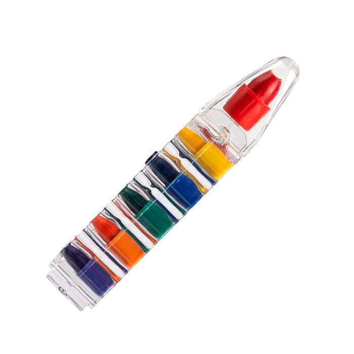 6 Wax Crayons In Transparent Case - Avail in: Clear