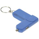 Swivel Phone Car Charger Keychain - White, Green, Blue, Red or B