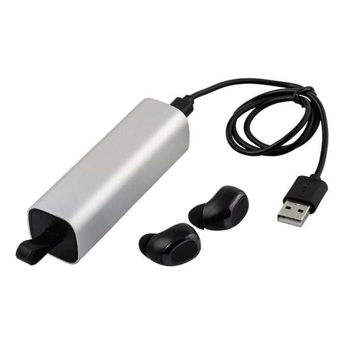 Bluetooth Earphones With Power Bank Case - Avail in: Gunmetal or