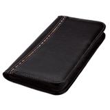 Tribal Stripe Zippered Passport Wallet - Black