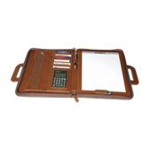 Single Stitch Leatherette Zippered Binder - Black or Brown