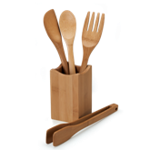 4 Piece Bamboo Kitchen Utensil Set