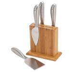 4pc Bamboo Magnetic Cheese Knife Set - Available in: Bamboo