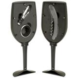 3 Piece Cup Shaped Wine Set - Black