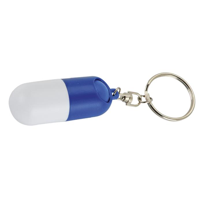 Capsule Shape Pill Box Keyring - Avail in: Blue/White or Red/Whi