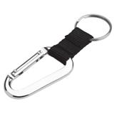 70mm Carabiner With Web Strap And Split Ring - Black