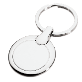 Shiny Nickel Round Keychain
