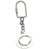 Oval Shaped Swivel Keychain - Silver