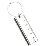 Metal Ruler Keychain - Silver