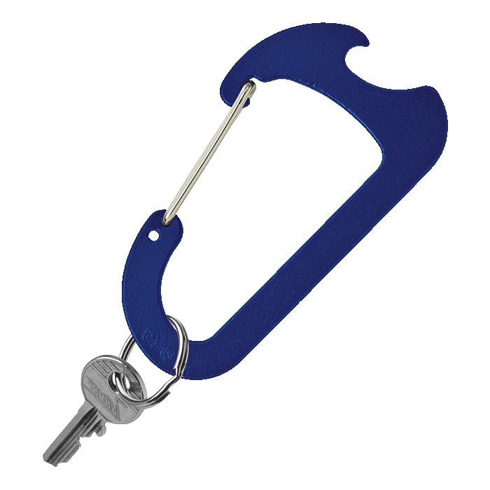 Aluminium Carabiner Clip With Bottle Opener - Avail in: Black or