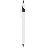 Slim White Barrel Ballpoint Pen  - Blue