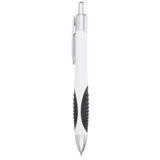 Ribbed Rubber Grip Ballpoint Pen - Black