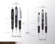 Split Clip Aluminium Ballpoint Pen - Black