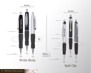 Wide Body Brass Ballpoint Pen - Silver