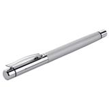 Brass Rollerball Pen With Columned Barrel - Silver