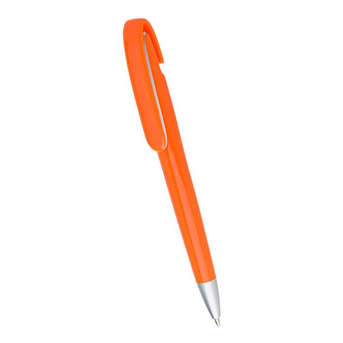 Rounded Clip Ballpoint Pen With Coloured Barrel