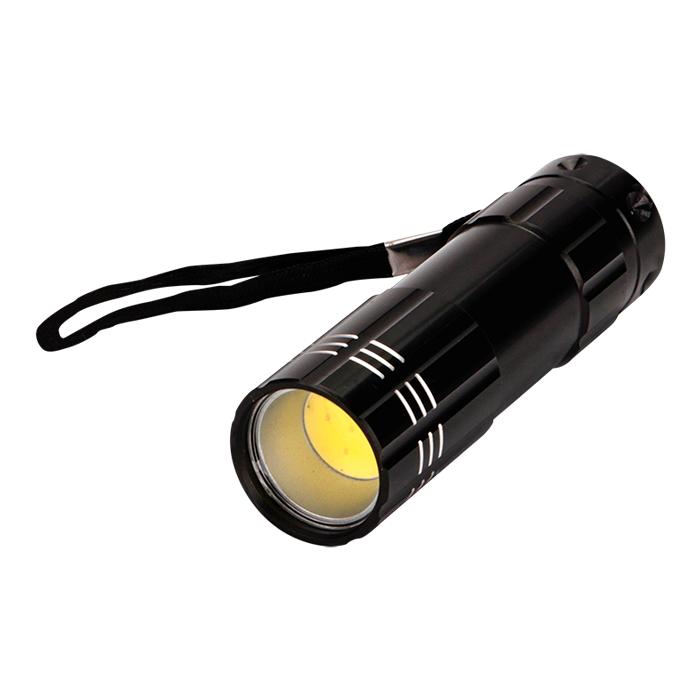 Aluminium COB Flashlight With Wrist Strap