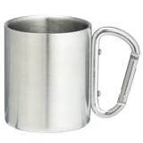 220ml Double Wall Stainless Steel Mug with Carabiner Handle