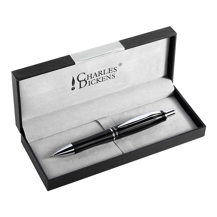 Charles Dickens Ballpoint Pen With Silver Trim