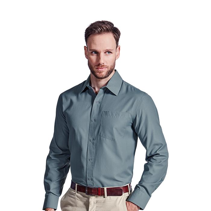 Mens Easy Care Lounge Shirt Long Sleeve. Grey, Sky Blue or White