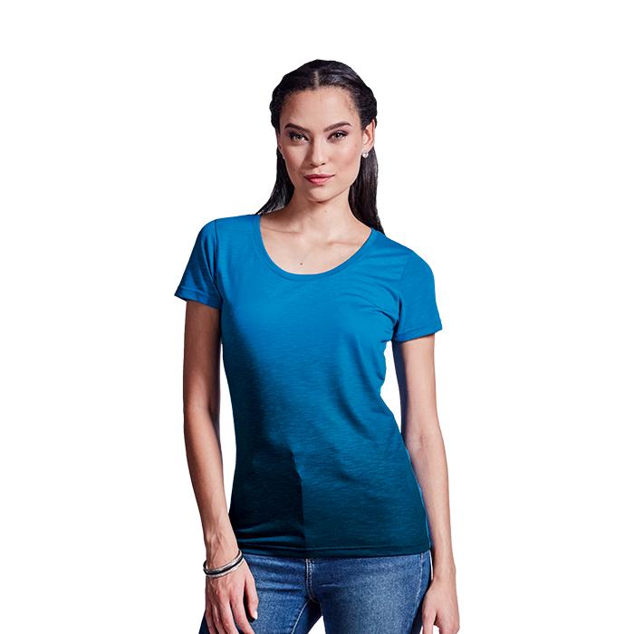 Ladies Bailey Crew Neck T-Shirt. Atlantic Blue/Navy, Grey/Charco