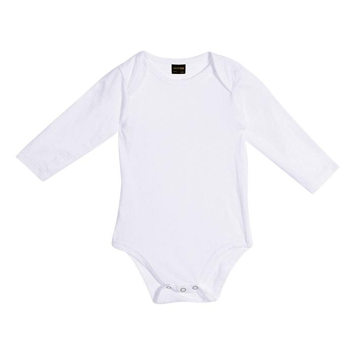 Barron Long Sleeve Babygrow (Pack of 2) Grey Melange or White