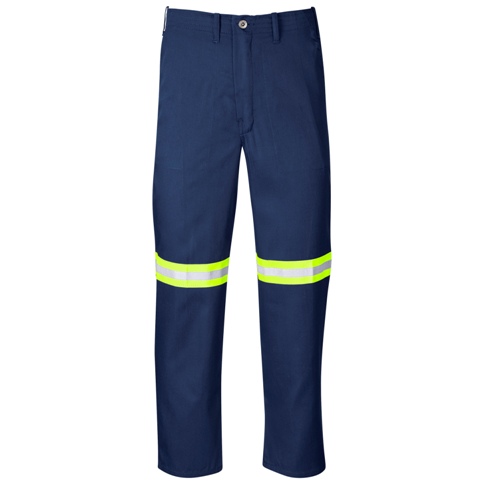 Trade Polycotton Conti Workwear Pants - Reflective Legs - Yellow