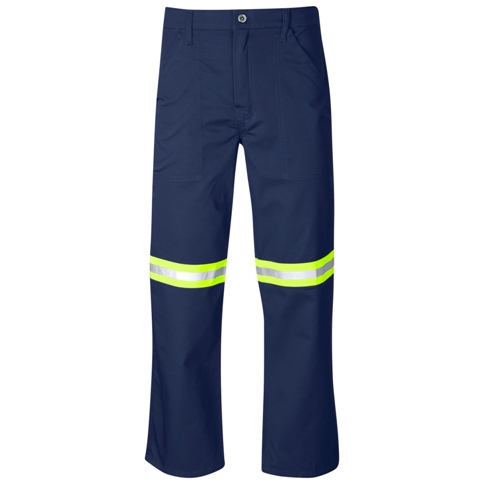 Site Premium Polycotton Workwear Pants - Reflective Legs - Yello