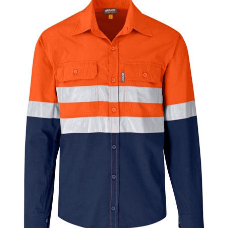 Access Long Sleeve Vented 100% Cotton Reflective Work Shirt - Av