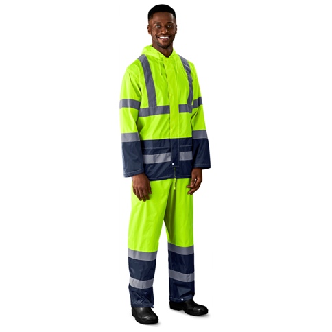 Torrent Two-Tone Hi-Viz Reflective Polyester PVC Rainsuit - Avai