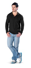 Us Basic Boston Long Sleeve Golf Shirt - Men