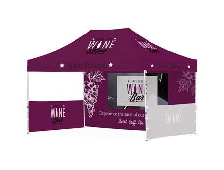 Ovation Gazebo 4.5 x 3m 1 Long Side Full Wall 2 Short Side Half