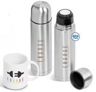 Coffee-&-Me Flask and Ceramic Mug Set