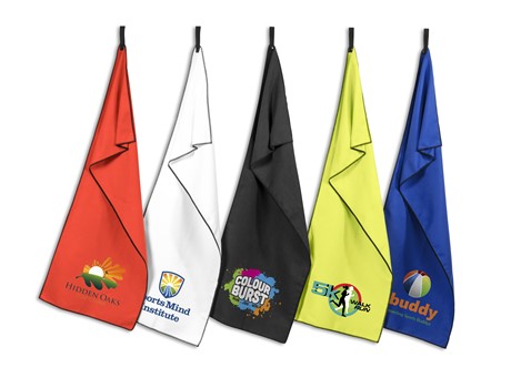 Rally Microfibre Sports Towel - Black, Blue, Lime, Red or White