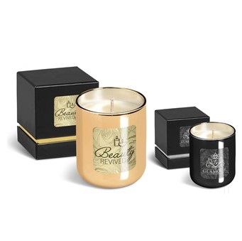 Romance Glass Candle - Avail in: Black or Gold