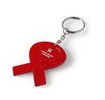 Aids Ribbon Plastic Keyholder - Red