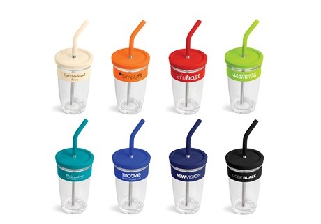 Slurp Glass Kup & Stainless Steel Straw - 480Ml