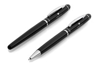 Balmain Arles Ball Pen & Rollerball Set - Available in Black or