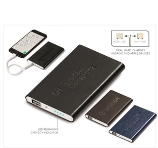 Renaissance Slim 4000mAh Power Bank - Black, Brown or Navy